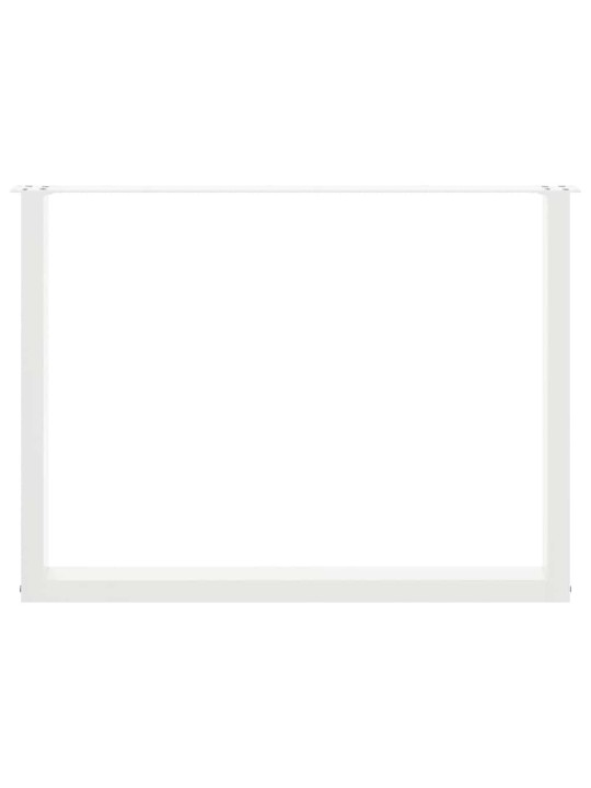 Nohy k jídelnímu stolu ve tvaru u, 2 ks, bílé, 100 x (72-73) cm, ocel