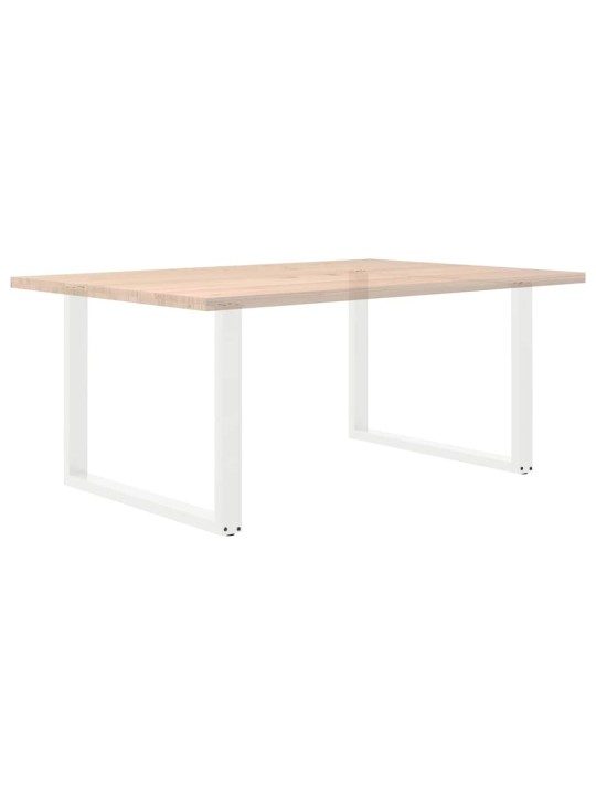 Nohy k jídelnímu stolu ve tvaru u, 2 ks, bílé, 100 x (72-73) cm, ocel