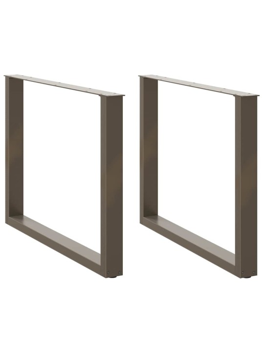 Nohy k jídelnímu stolu ve tvaru u, 2 ks, přírodní ocel, 100 x (72-73) cm, ocel