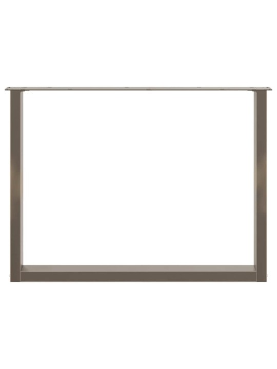 Nohy k jídelnímu stolu ve tvaru u, 2 ks, přírodní ocel, 100 x (72-73) cm, ocel
