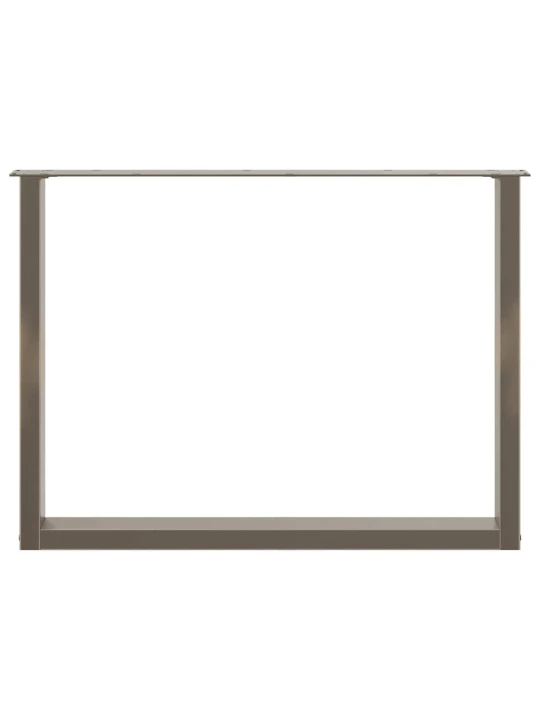 Nohy k jídelnímu stolu ve tvaru u, 2 ks, přírodní ocel, 100 x (72-73) cm, ocel