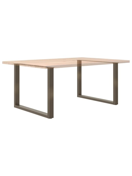 Nohy k jídelnímu stolu ve tvaru u, 2 ks, přírodní ocel, 100 x (72-73) cm, ocel