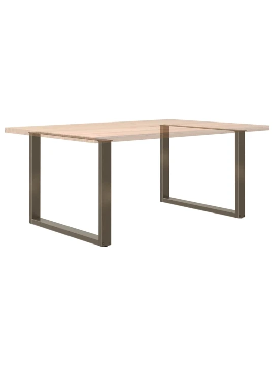 Nohy k jídelnímu stolu ve tvaru u, 2 ks, přírodní ocel, 100 x (72-73) cm, ocel
