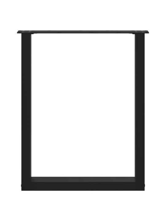 Nohy k jídelnímu stolu ve tvaru u, 3 ks, černé, 70 x (72-73) cm, ocel