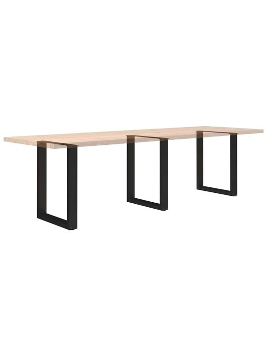 Nohy k jídelnímu stolu ve tvaru u, 3 ks, černé, 70 x (72-73) cm, ocel