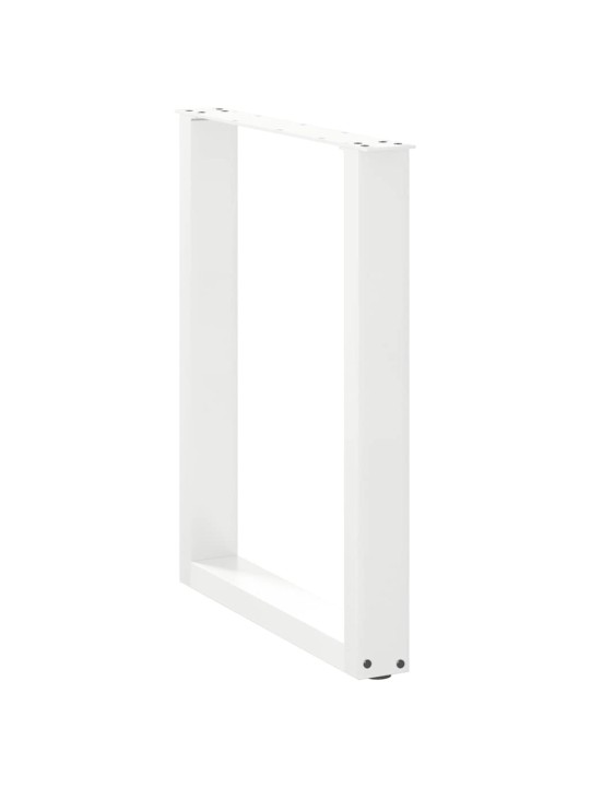 Nohy k jídelnímu stolu ve tvaru u, 3 ks, bílé, 70 x (72-73) cm, ocel