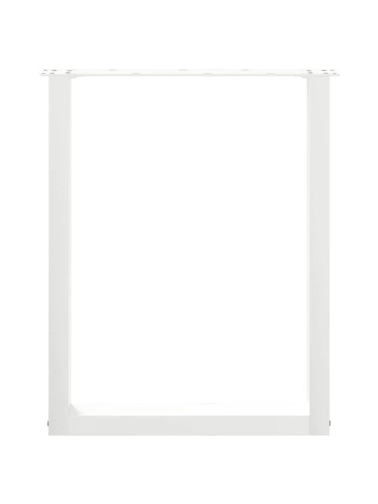 Nohy k jídelnímu stolu ve tvaru u, 3 ks, bílé, 70 x (72-73) cm, ocel