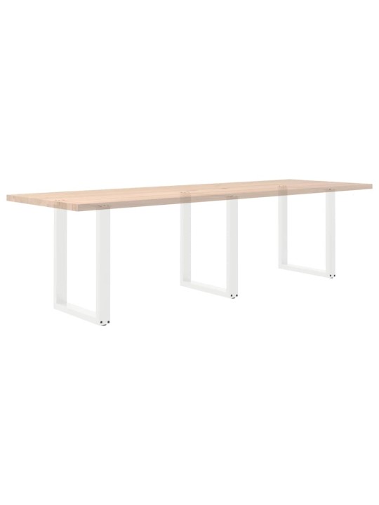 Nohy k jídelnímu stolu ve tvaru u, 3 ks, bílé, 70 x (72-73) cm, ocel