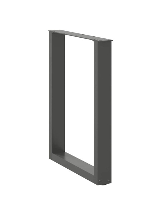 Nohy k jídelnímu stolu ve tvaru u, 3 ks, antracitové, 70 x (72-73) cm, ocel