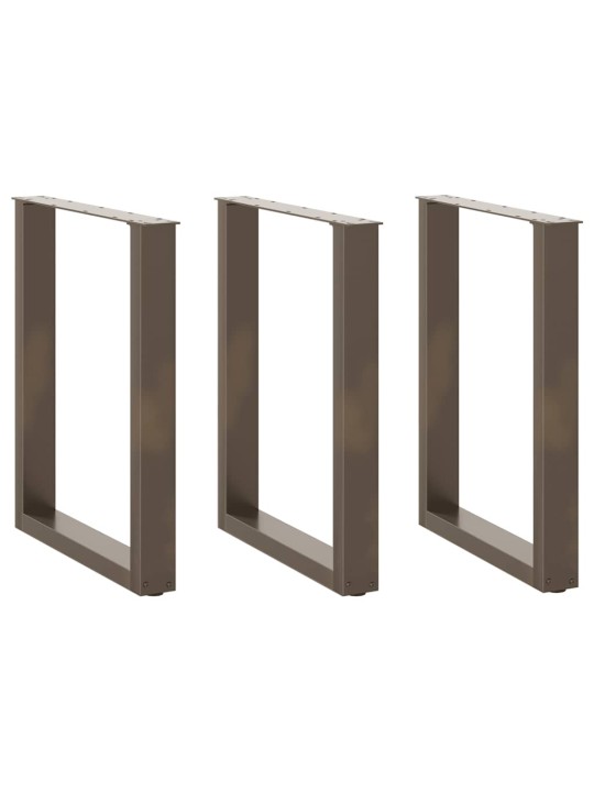 Nohy k jídelnímu stolu ve tvaru u, 3 ks, přírodní ocel, 70 x (72-73) cm, ocel