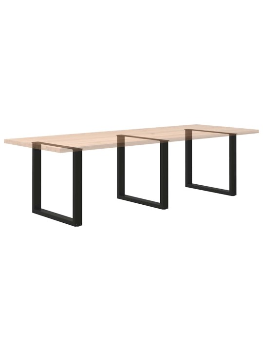 Nohy k jídelnímu stolu ve tvaru u, 3 ks, černé, 80 x (72-73) cm, ocel