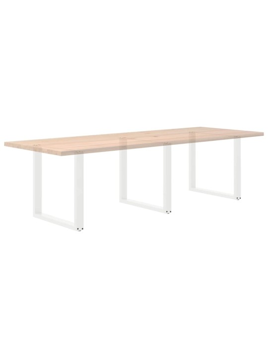 Nohy k jídelnímu stolu ve tvaru u, 3 ks, bílé, 80 x (72-73) cm, ocel