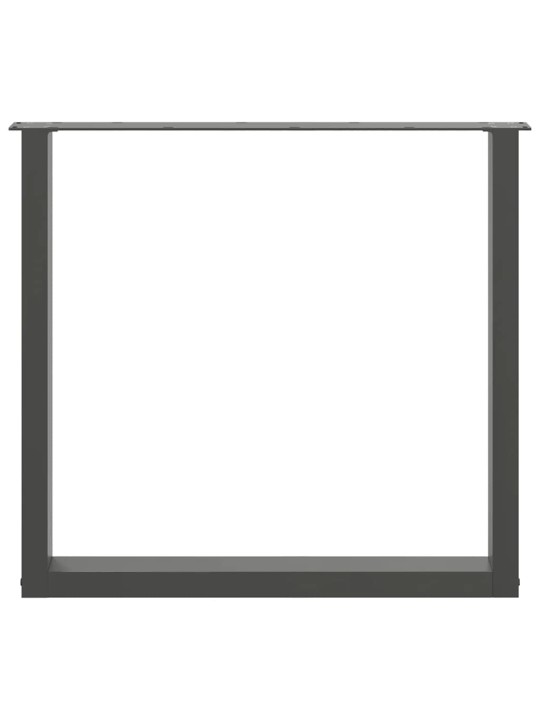 Nohy k jídelnímu stolu ve tvaru u, 3 ks, antracitové, 80 x (72-73) cm, ocel