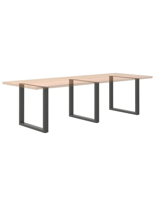 Nohy k jídelnímu stolu ve tvaru u, 3 ks, antracitové, 80 x (72-73) cm, ocel
