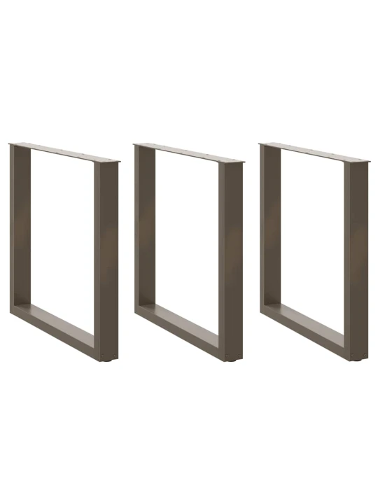 Nohy k jídelnímu stolu ve tvaru u, 3 ks, přírodní ocel, 80 x (72-73) cm, ocel