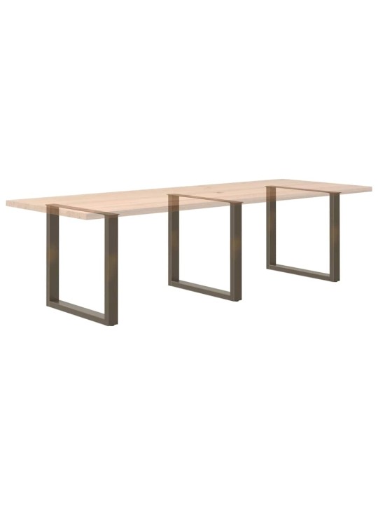 Nohy k jídelnímu stolu ve tvaru u, 3 ks, přírodní ocel, 80 x (72-73) cm, ocel