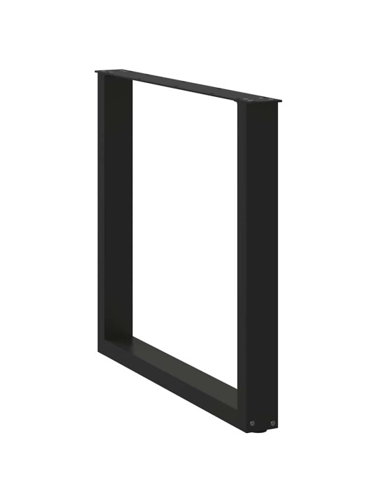 Nohy k jídelnímu stolu ve tvaru u, 3 ks, černé, 90 x (72-73) cm, ocel