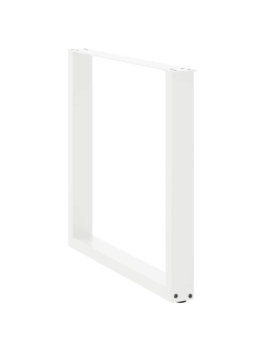 Nohy k jídelnímu stolu ve tvaru u, 3 ks, bílé, 90 x (72-73) cm, ocel