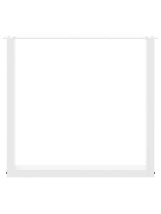 Nohy k jídelnímu stolu ve tvaru u, 3 ks, bílé, 90 x (72-73) cm, ocel