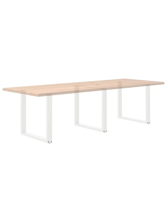 Nohy k jídelnímu stolu ve tvaru u, 3 ks, bílé, 90 x (72-73) cm, ocel