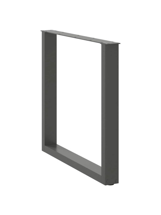 Nohy k jídelnímu stolu ve tvaru u, 3 ks, antracitové, 90 x (72-73) cm, ocel