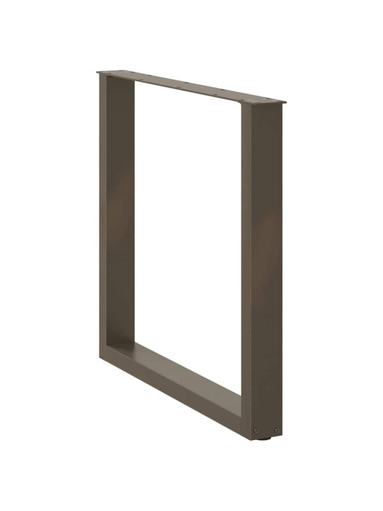 Nohy k jídelnímu stolu ve tvaru u, 3 ks, přírodní ocel, 90 x (72-73) cm, ocel