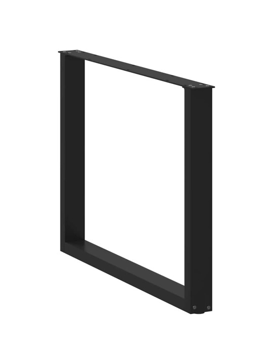 Nohy k jídelnímu stolu ve tvaru u, 2 ks, černé, 100 x (72-73) cm, ocel