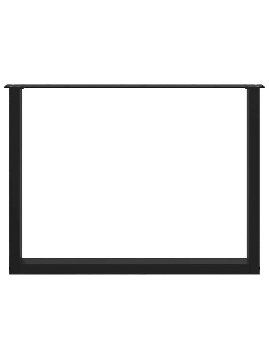 Nohy k jídelnímu stolu ve tvaru u, 2 ks, černé, 100 x (72-73) cm, ocel