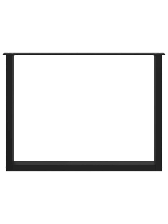 Nohy k jídelnímu stolu ve tvaru u, 2 ks, černé, 100 x (72-73) cm, ocel