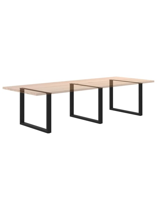 Nohy k jídelnímu stolu ve tvaru u, 2 ks, černé, 100 x (72-73) cm, ocel