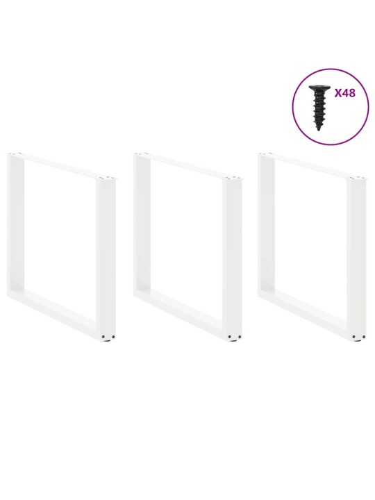 Nohy k jídelnímu stolu ve tvaru u, 2 ks, bílé, 100 x (72-73) cm, ocel