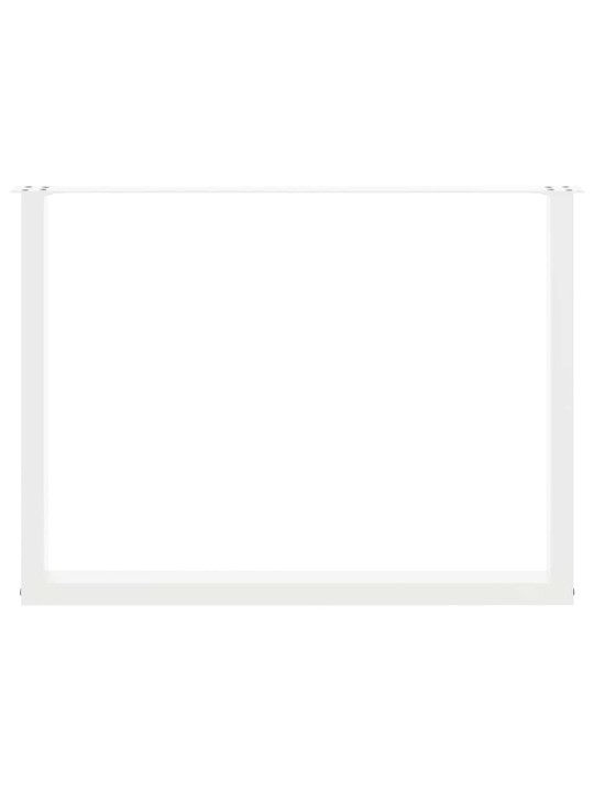 Nohy k jídelnímu stolu ve tvaru u, 2 ks, bílé, 100 x (72-73) cm, ocel