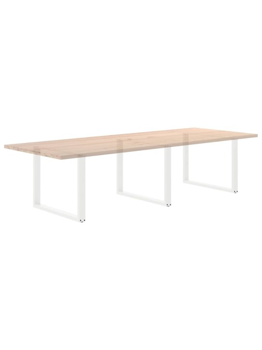Nohy k jídelnímu stolu ve tvaru u, 2 ks, bílé, 100 x (72-73) cm, ocel