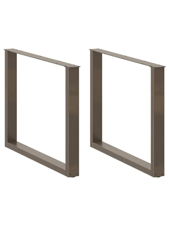 Nohy k jídelnímu stolu ve tvaru u, 3 ks, přírodní ocel, 100 x (72-73) cm, ocel
