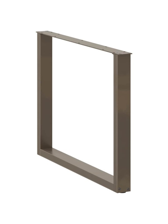 Nohy k jídelnímu stolu ve tvaru u, 3 ks, přírodní ocel, 100 x (72-73) cm, ocel