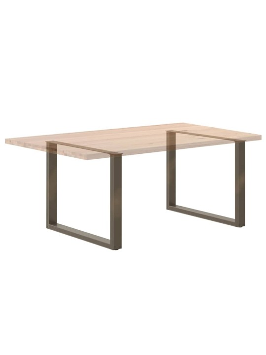 Nohy k jídelnímu stolu ve tvaru u, 3 ks, přírodní ocel, 100 x (72-73) cm, ocel