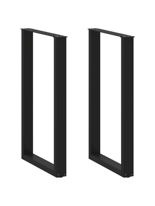 Nohy barového stolu ve tvaru u, 2 ks, černé, 60 x (100-101) cm, ocel