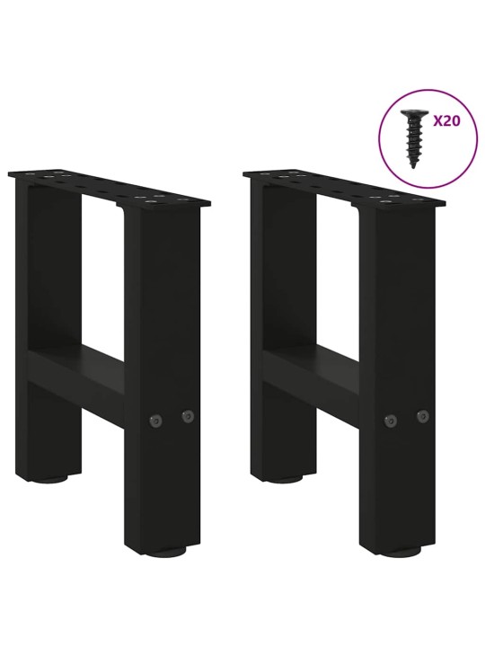 Nohy konferenčního stolku černé 2 ks 40 x (30-31) cm ocelové