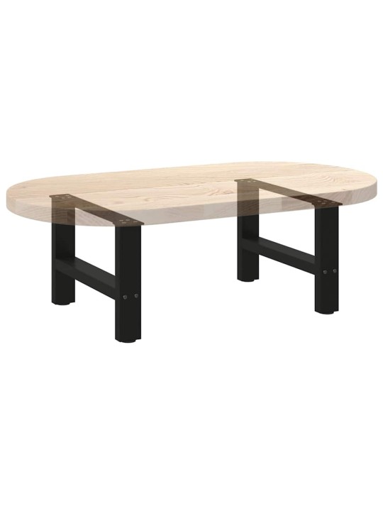 Nohy konferenčního stolku černé 2 ks 50 x (30-31) cm ocelové