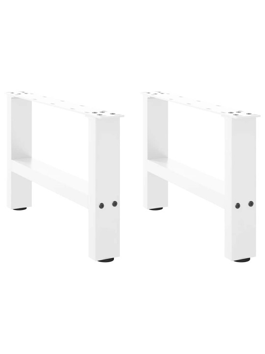 Nohy konferenčního stolku bílé 2 ks 50 x (30-31) cm ocelové