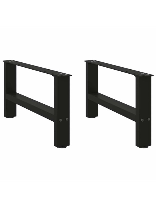Nohy konferenčního stolku černé 2 ks 60 x (30-31) cm ocelové