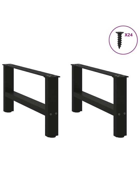 Nohy konferenčního stolku černé 2 ks 60 x (30-31) cm ocelové