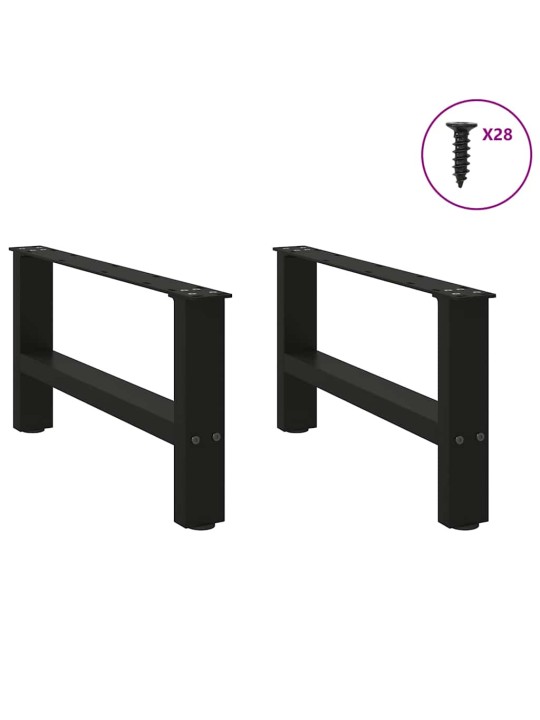 Nohy konferenčního stolku černé 2 ks 70 x (30-31) cm ocelové