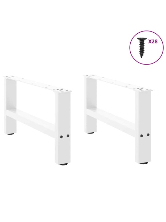 Nohy konferenčního stolku bílé 2 ks 70 x (30-31) cm ocelové