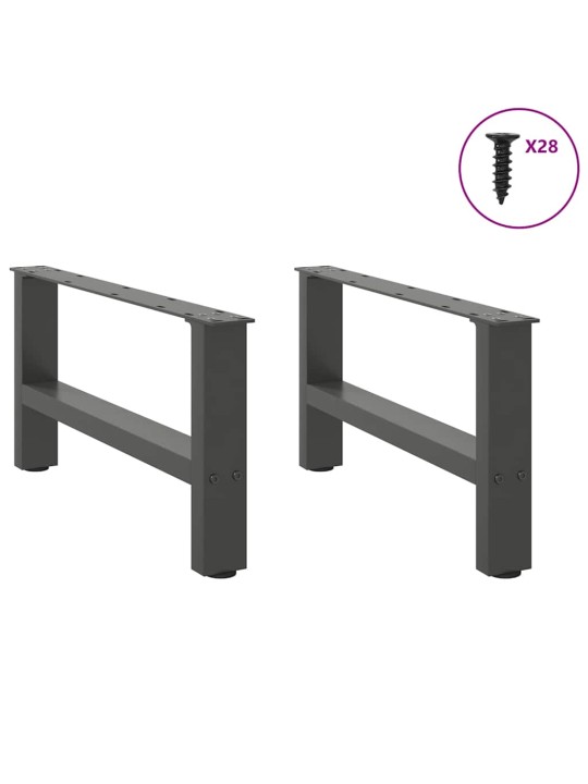 Nohy konferenčního stolku antracitové 2 ks 70 x (30-31) cm ocelové