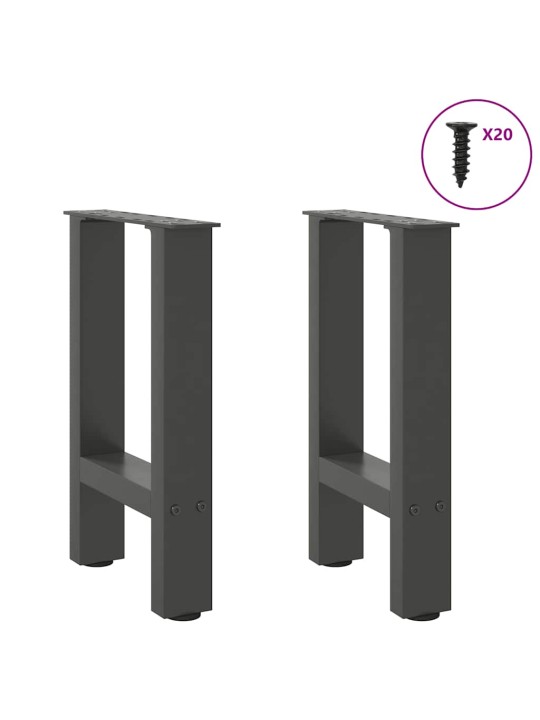 Nohy konferenčního stolku antracitové 2 ks 38 x (42-43) cm ocelové