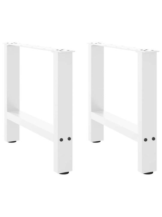 Nohy konferenčního stolku bílé 2 ks 60 x (42-43) cm ocelové