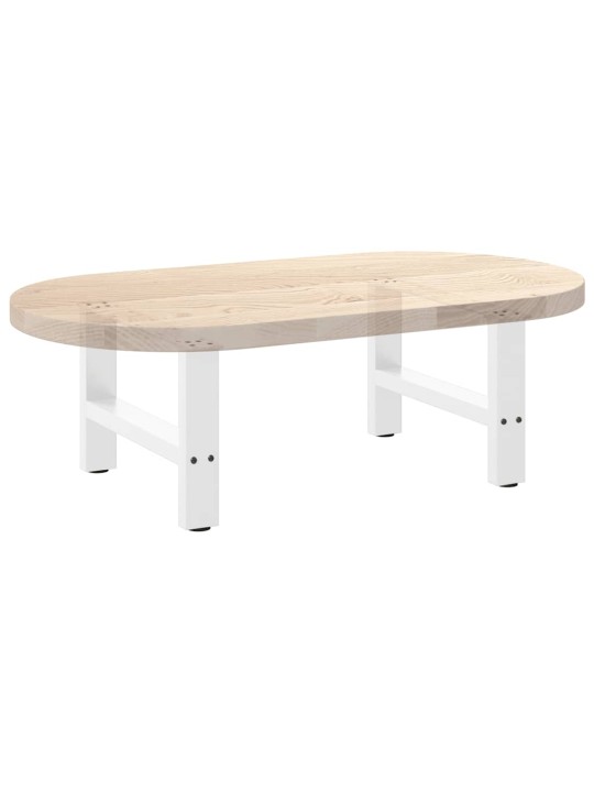 Nohy konferenčního stolku bílé 2 ks 60 x (42-43) cm ocelové