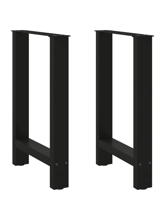 Nohy k jídelnímu stolu černé 2 ks 50 x (72-73) cm ocelové