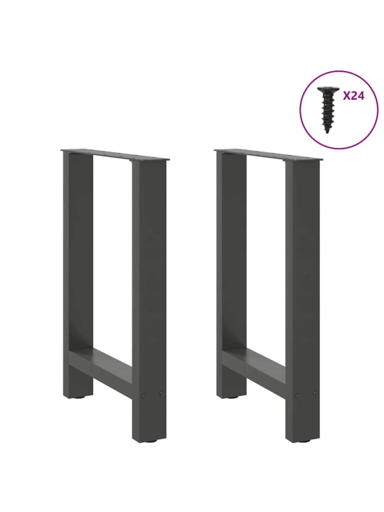 Nohy k jídelnímu stolu z přírodní oceli 2 ks 50 x (72-73) cm ocel